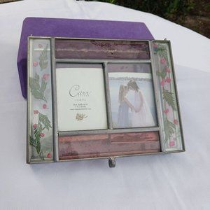 Vintage Stained Glass Carr Picture Frame Box/Burnes of Boston